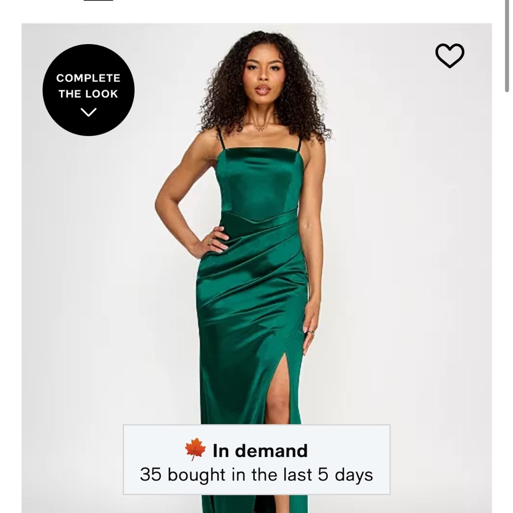 Emerald Green Long thigh slit dress